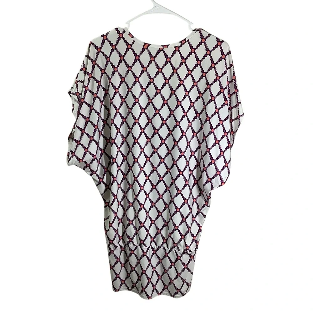 Trina Turk Kon Tiki Colorful Tunic Swim Coverup with Ornate Neckline